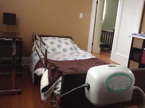 Hospital bed air mattress/table/wheel chair for over the