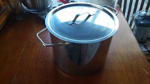 Large stainless steel pot.