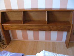 Oak headboard - bookcase