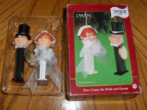 PEZ Bride and Groom Ornaments