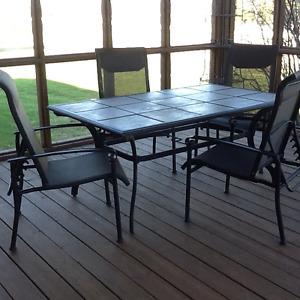 Patio/deck table and 4 chairs