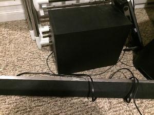 Phillips Sound Bar w remote and subwoofer