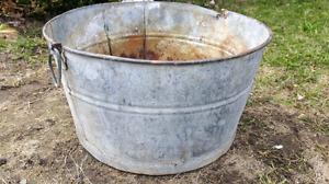 Primitive galvanized wash tubs