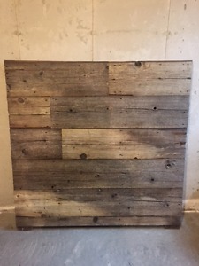 Rustic reclaimed wood headboard