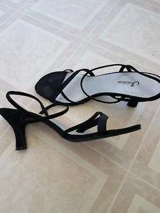 Strappy black heels