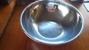 Two large stainless steel bowls