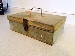 Very Old Vintage Metal Fishing Tackle Box