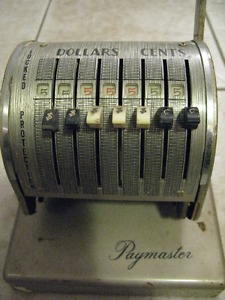 Vintage Paymaster Check Writer Canadian Edition X-550 with