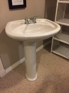 White Pedestal sink
