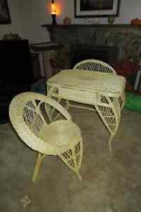 Wicker Desk and Chair