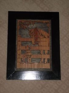 Wooden Hand Crafted Girl & Horse Picture