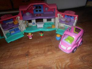 little people doll house and van