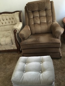 recliner and foot stool-$25
