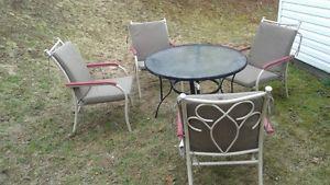 table chairs and cushions
