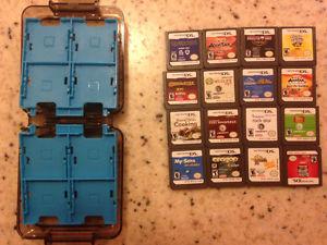 16 Nintendo ds games with case