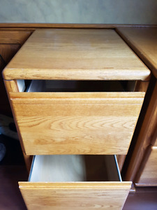 2 Oak Filing Cabinets