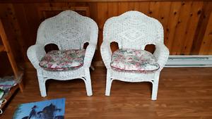 '2 wicker white chairs  ea Phone Only 