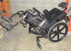 20" Quickie Iris Tilt in Space Wheelchair w/ accessories