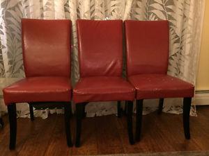 3 Red Michaels chairs