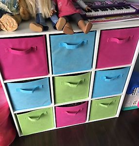 9 cubby toy storage bin