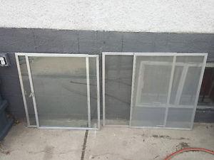 Aluminum frame window panes & screen