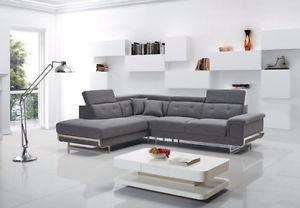 BRAND NEW FABRIC SECTIONAL COUCH TILTED HEADRESTS ON SALE