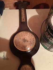 Barostar antique clock and thermometer