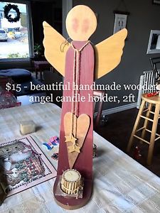 Beautiful handmade wooden angel