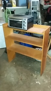 Bookshelf and toaster oven