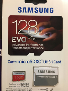 Brand new Samsung 128GB EVO+ 80MB/s microSDXC Memory Card