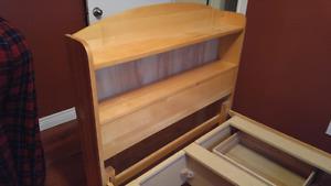 Captain's bed with bookshelf headboard