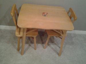 Children's Wooden Table and Chairs