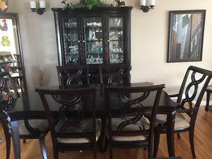 Dining room table with buffet and hutch