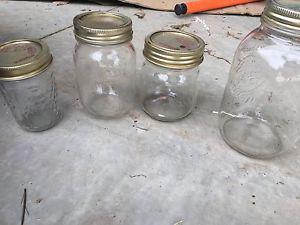 For free! Canning jars, curtain rod, wooden shelf and more