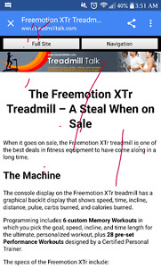 Freemotion xrt treadmill