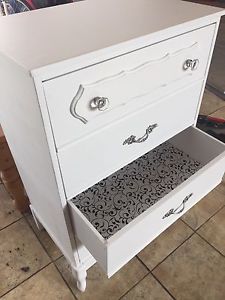 French provincial 4 drawer wood dresser
