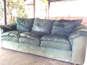Full length leather couch