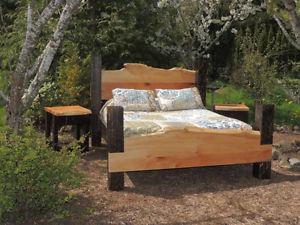 Hand crafted Timber beds made by Deep Forest furniture BC