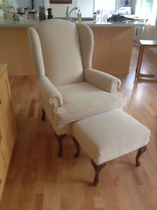 High -back Arm Chair with matching Ottoman