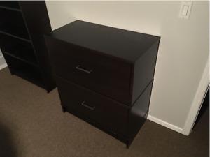 Ikea 2-Drawer Wood File Cabinet Black/Brown
