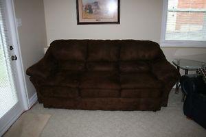 Micro Fiber Matching Couch and Loveseat - Dark Brown