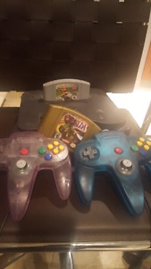 Nintendo 64 Two Controllers + 2 Games EXCELLENT CONDITION