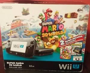 Nintendo Wii U - black -32GB - Preloaded with 2 Mario games