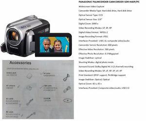 Panasonic Palmcorder Camcorder SDR-H40p