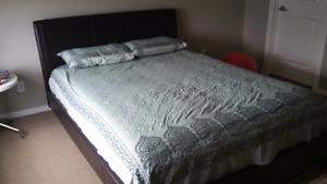 Queen bed with mattress hardly used