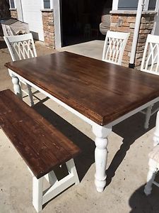 Refinished dining room table and chairs