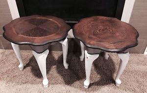 Refinished solid end tables with some distressing
