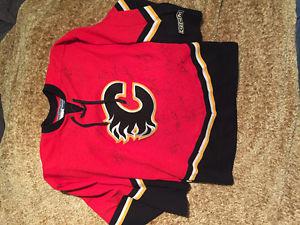 SIGNED Calgary Flames Jersey - Youth Large