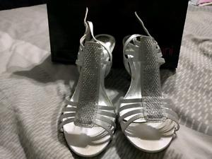 Silver high heels $15 size 7