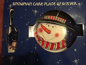 Snowman plate and server